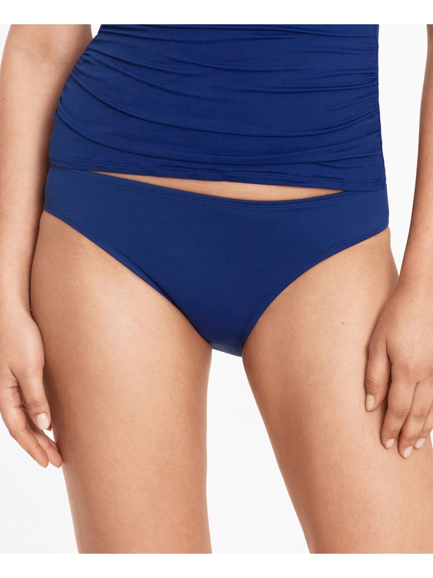 Ralph Lauren Women's Beach Club Solid Hipster Bottoms Blue Size 12