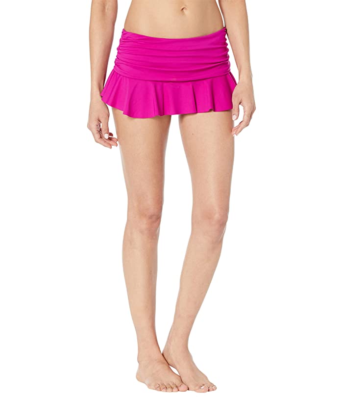 Ralph Lauren Women's Beach Club Solids Ruffle Skirted Hipster Bottoms Pink