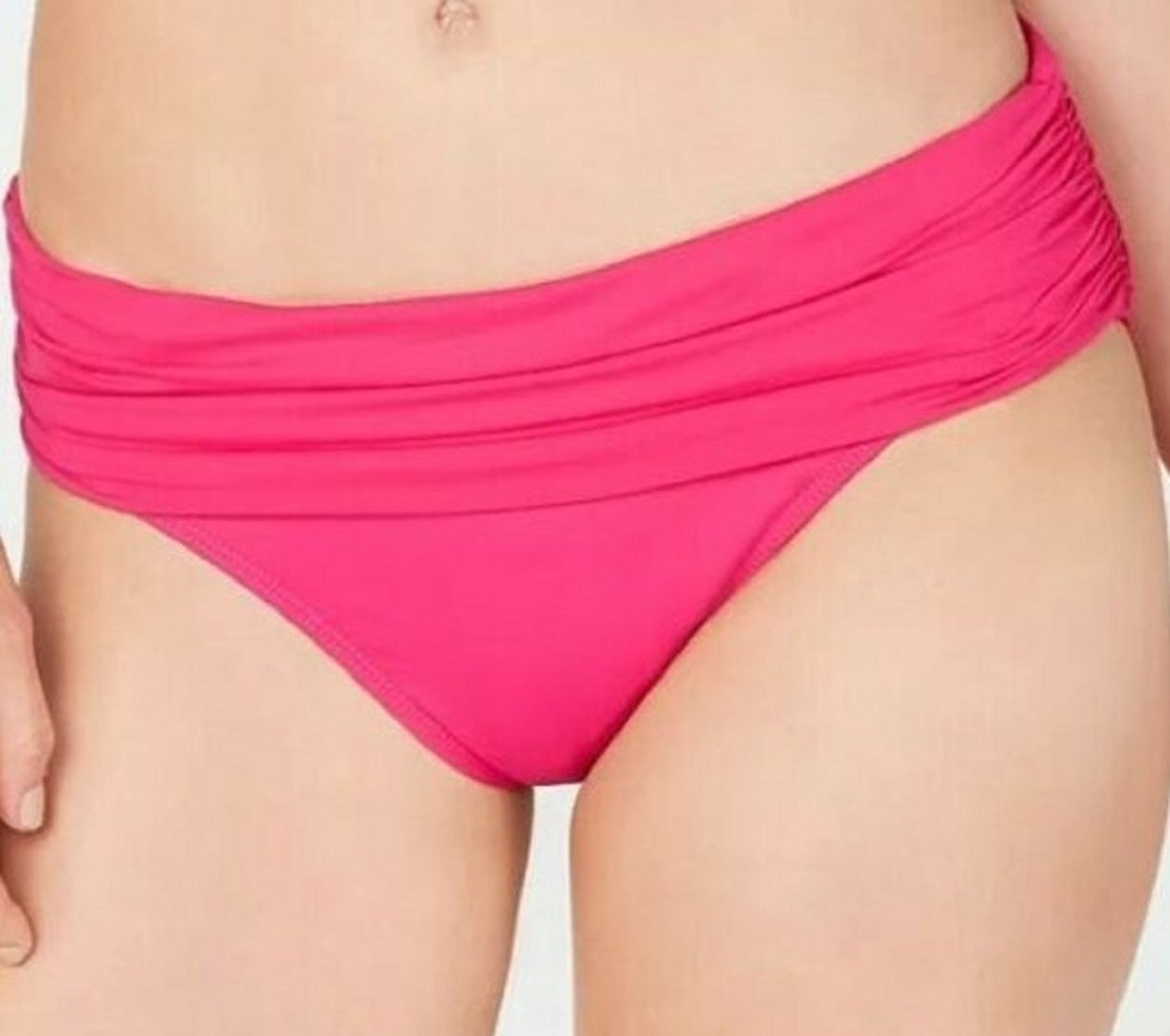Ralph Lauren Women's Orchid Beach Club Shirred Bikini Swim Bottoms Pink Size 16