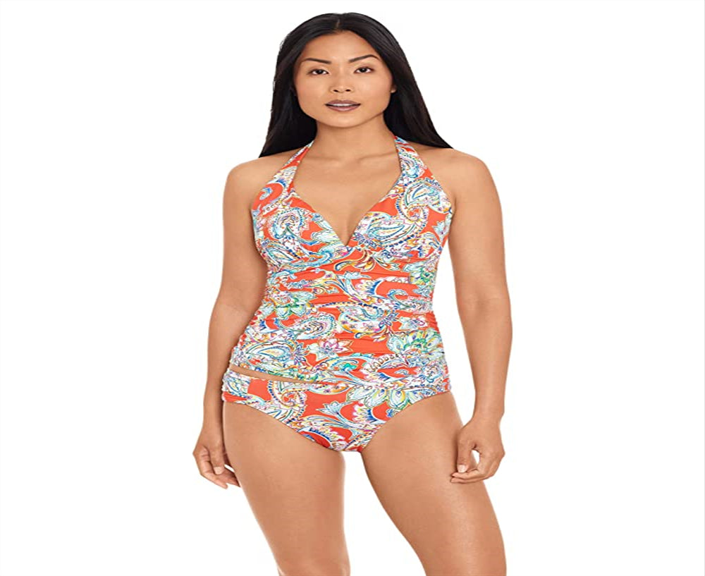 Ralph Lauren Women's Paisley Molded Cup Tankini Top Multi Size 8