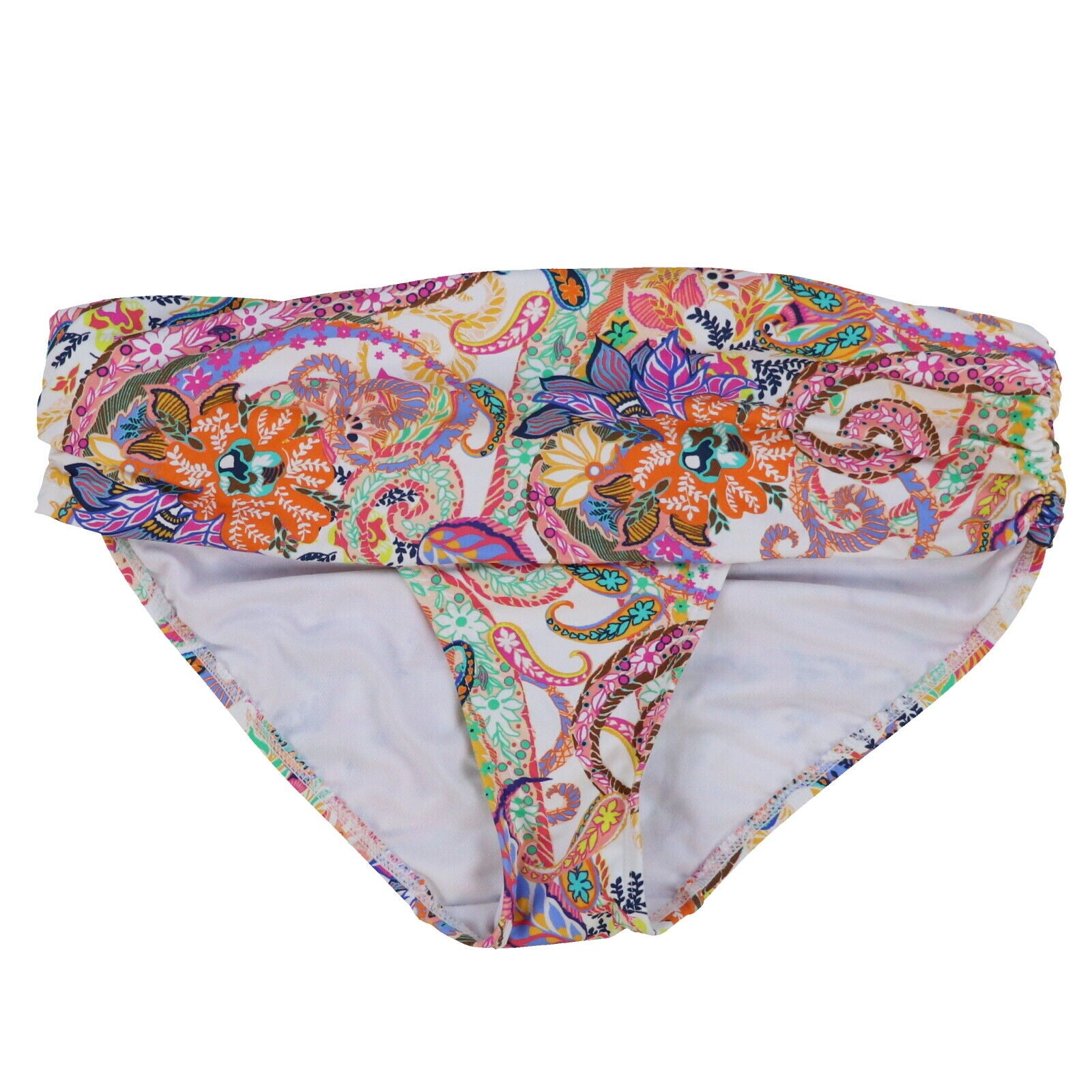Ralph Lauren Women's Print Paisley Majestic Shirred Hipster Bikini Swim Bottom Red Size 14