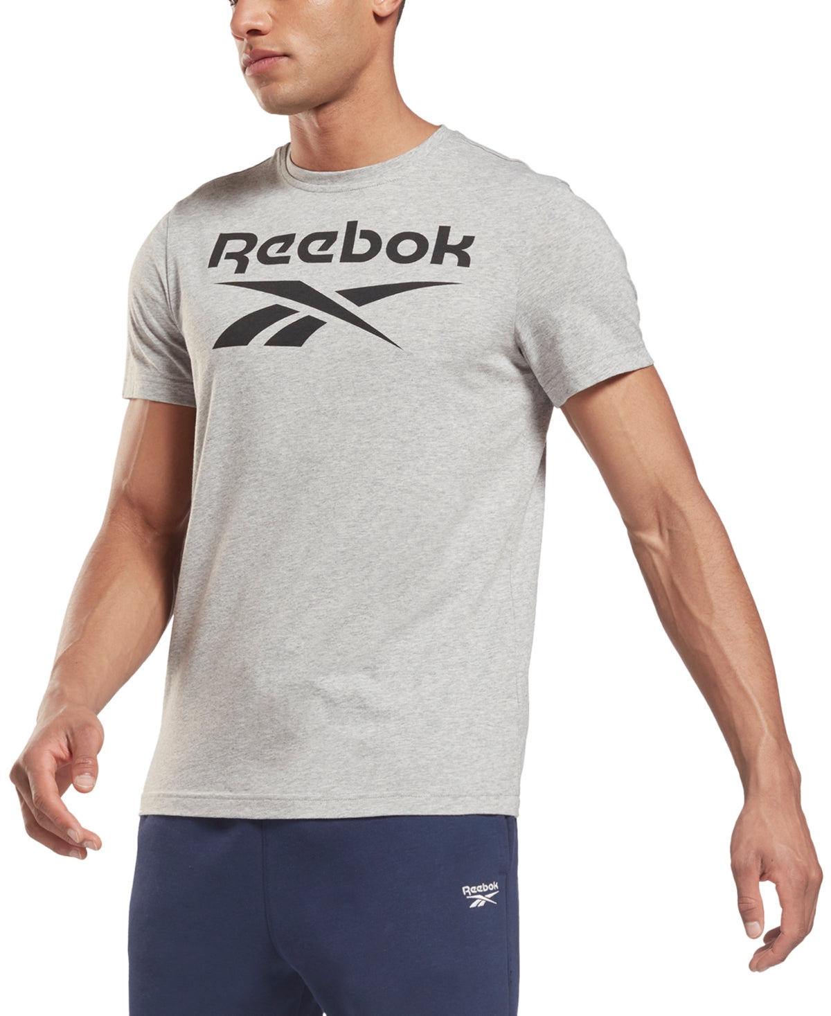 Reebok Men's Logo T-Shirt Gray Size Medium