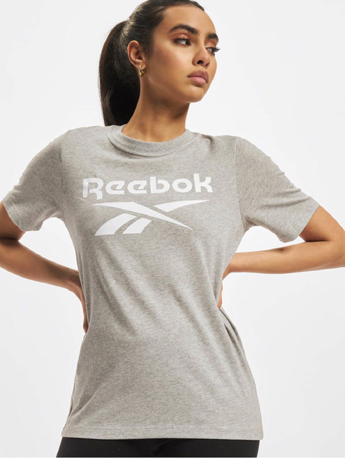 Reebok Women's Logo T-Shirt Gray Size Small