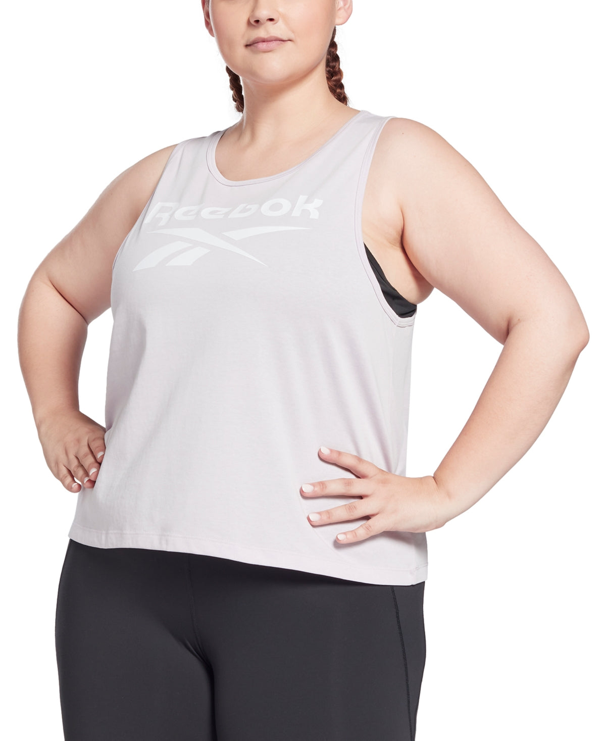 Reebok Women's Logo Tank Top Pink Size 1X