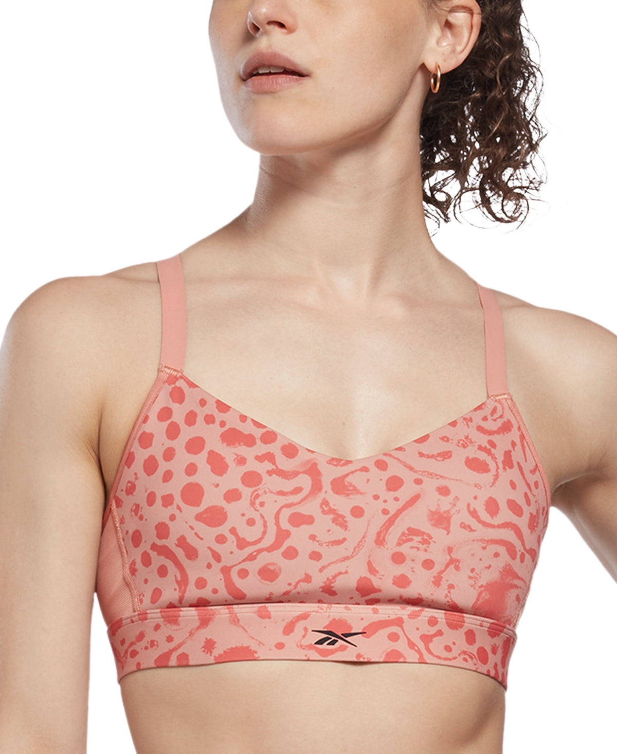 Reebok Women's Lux Medium Impact Strappy Back Sports Bra Red Size Medium