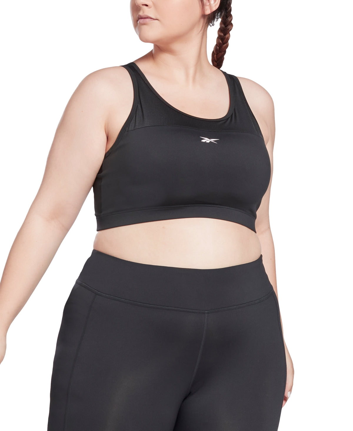 Reebok Women's Mesh Panel Racerback Bralette Black Size 2X
