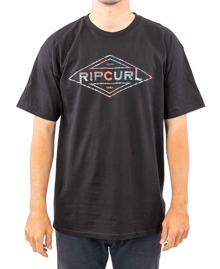 Rip Curl Men's Palm Tubes Logo Graphic T-Shirt Black Size Small