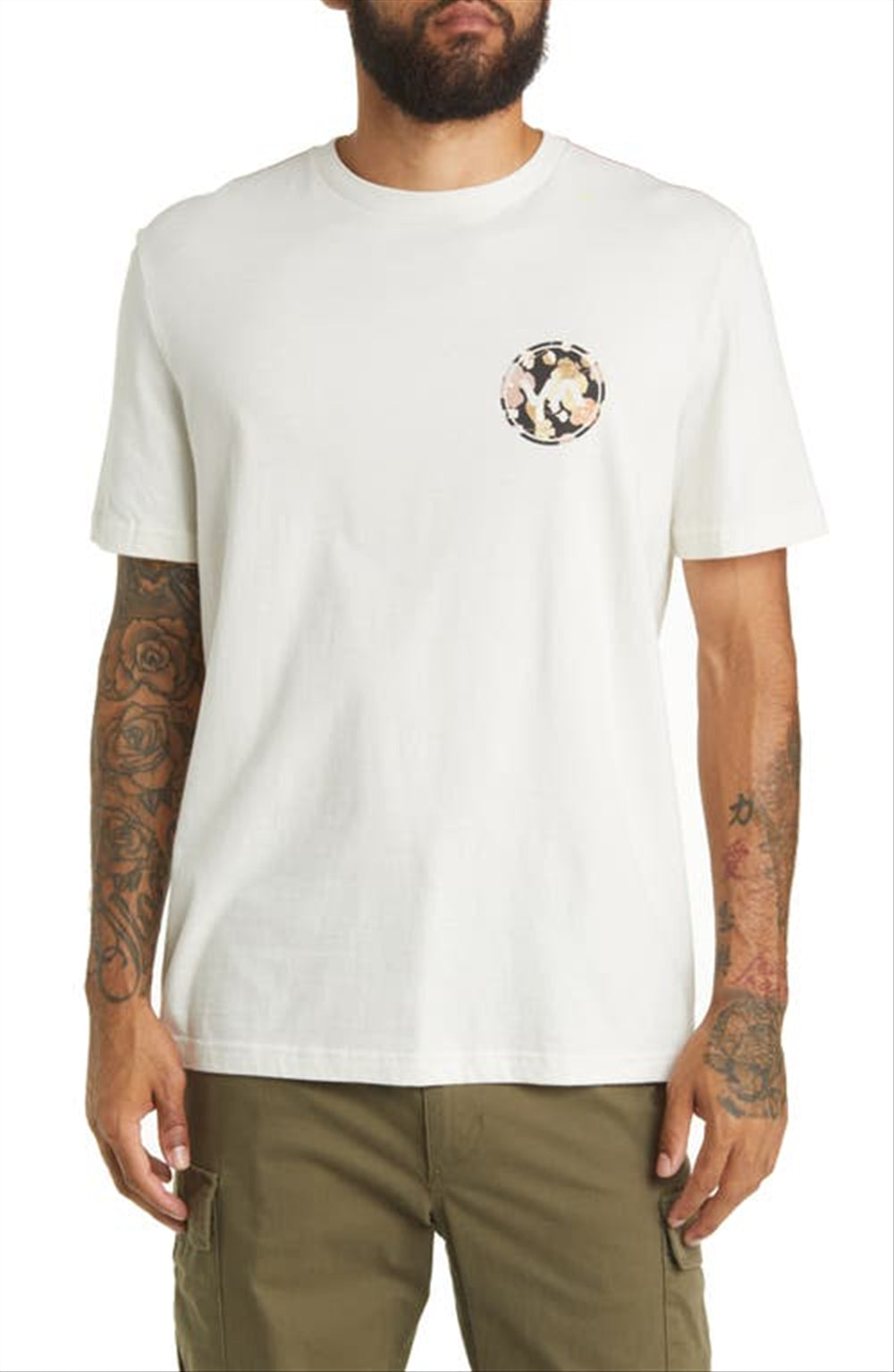 Rvca Men's Mod Fill Logo Graphic Tee White Size Small