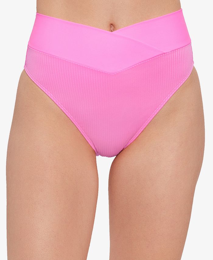 Salt + Cove Junior's Crossover Bikini Bottoms Swimsuit Pink Size Large
