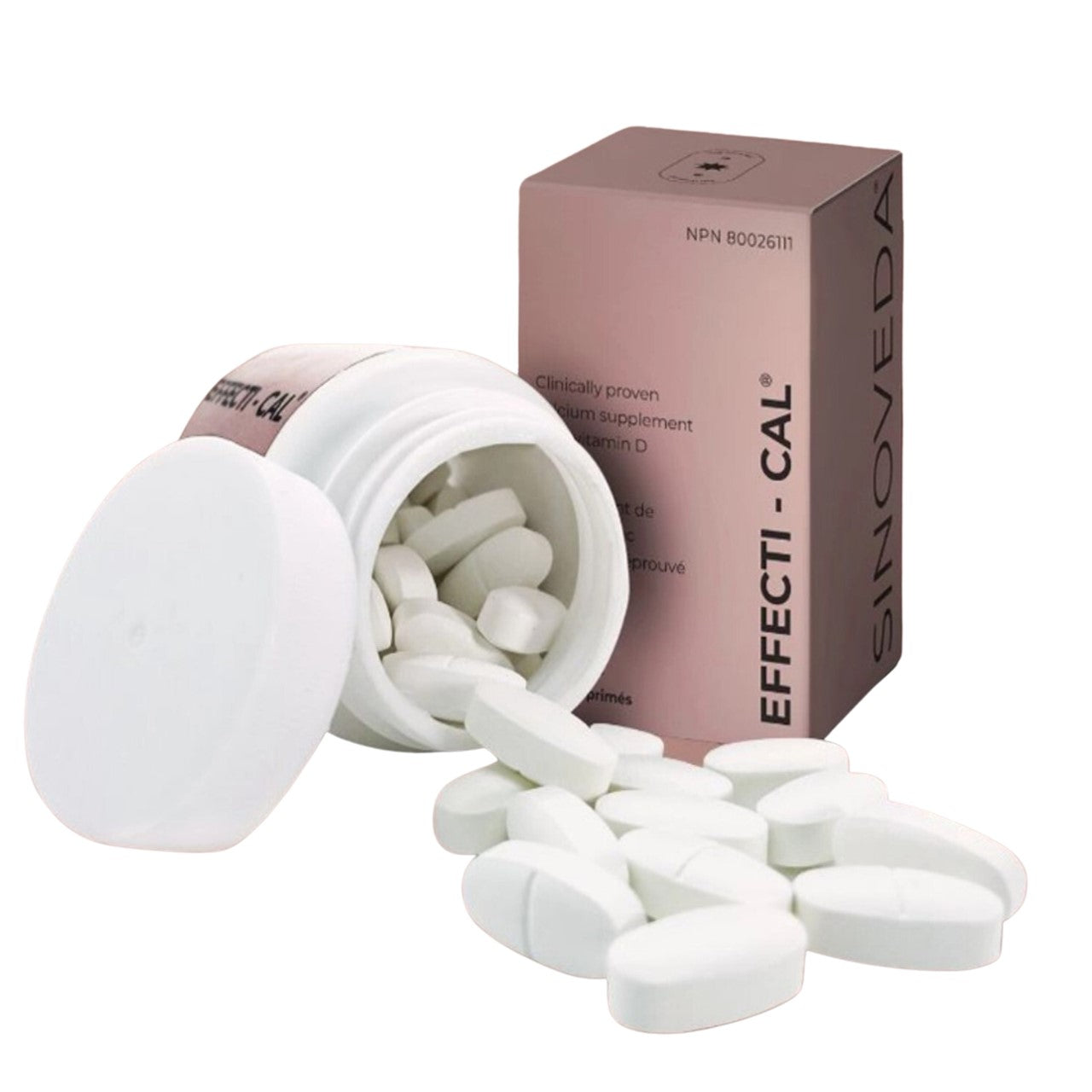SINOVEDA EffectiCal for Bone & Immune Health, Joint Support with High Absorption Calcium, Magnesium & Zinc Tablets with Vitamin D3, Ideal for Women, Men and Children - 60 Calcium Supplement Tablets