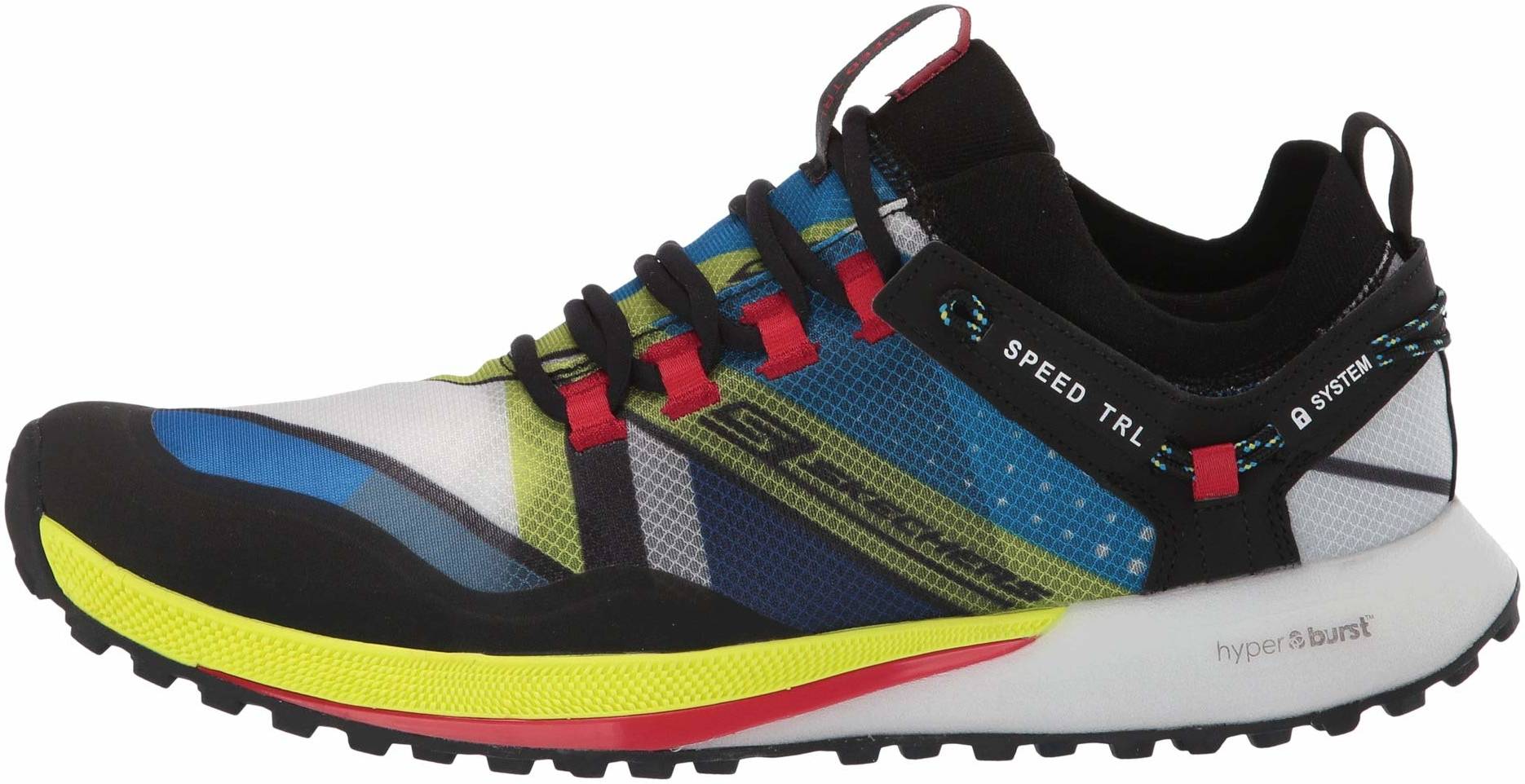 Skechers Men's Go Run Speed Trail Hyper Running Shoes Black/Multi