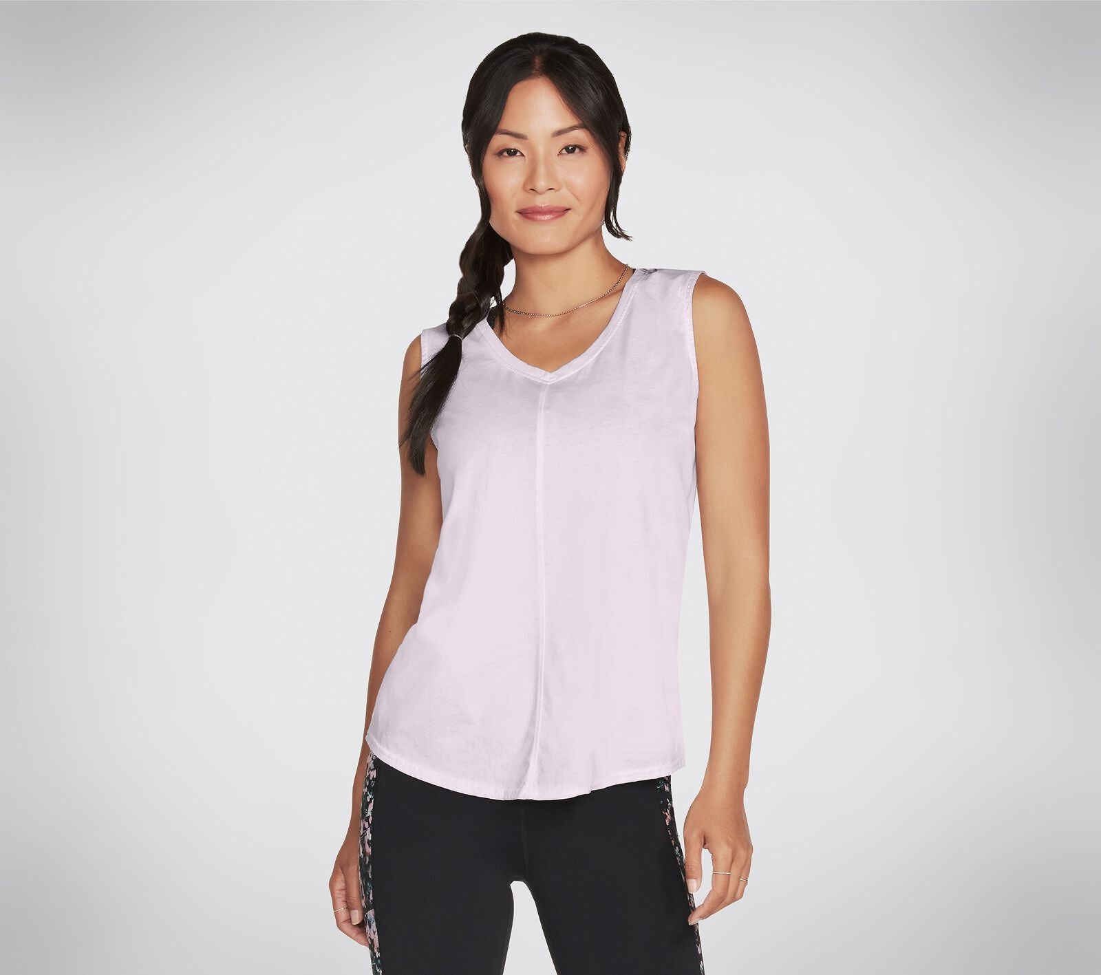 Skechers Women's Diamond Wash Hatha V Neck Tank Purple Size X-Small