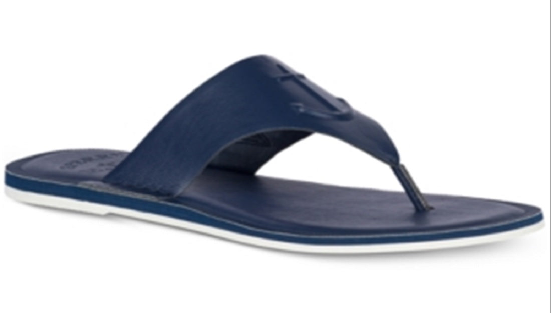 Sperry Women's Seaport Thong Leather Open Toe Casual Flip Flops Blue Size 5 M