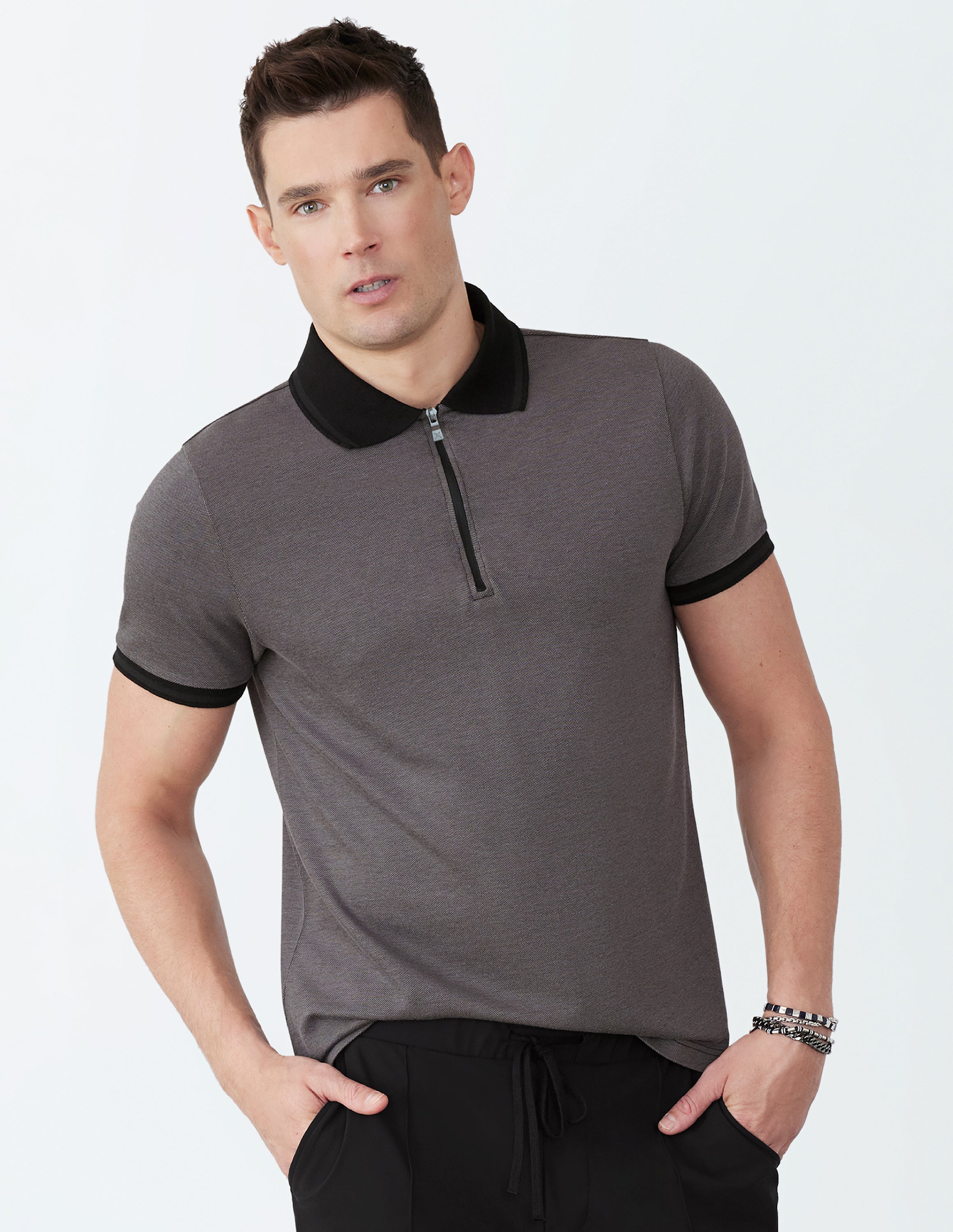 Stretch Zip Polo