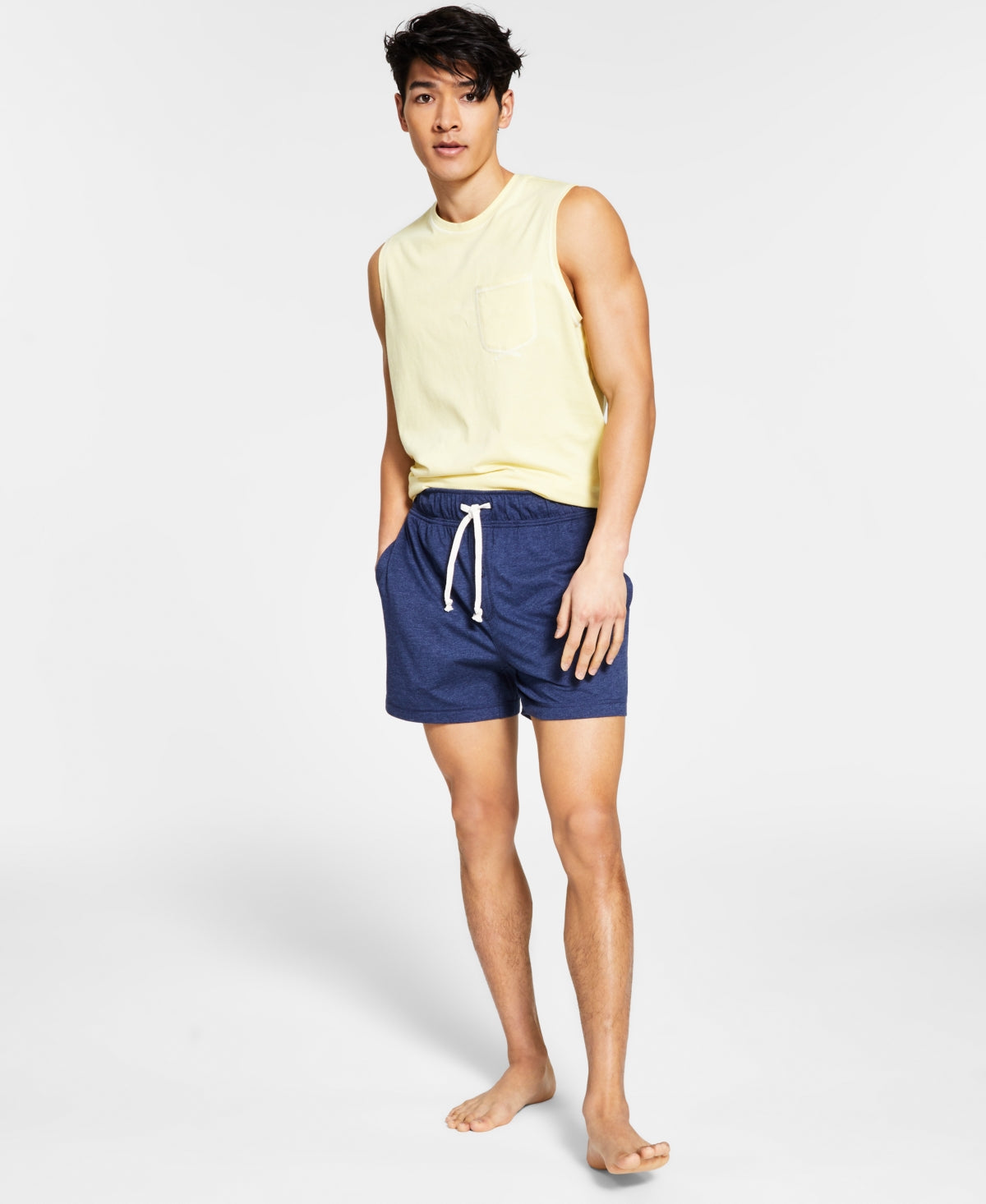 Sun + Stone Men's Sunwashed Knit Pajama Shorts Blue Size XX-Large
