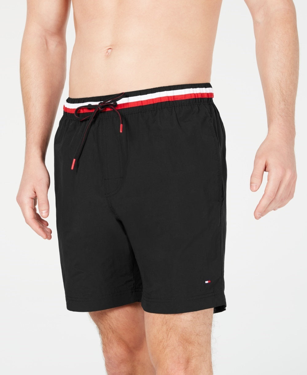 Tommy Hilfiger Men's Atlantic Swim Trunks Deep Black Size XX-Large