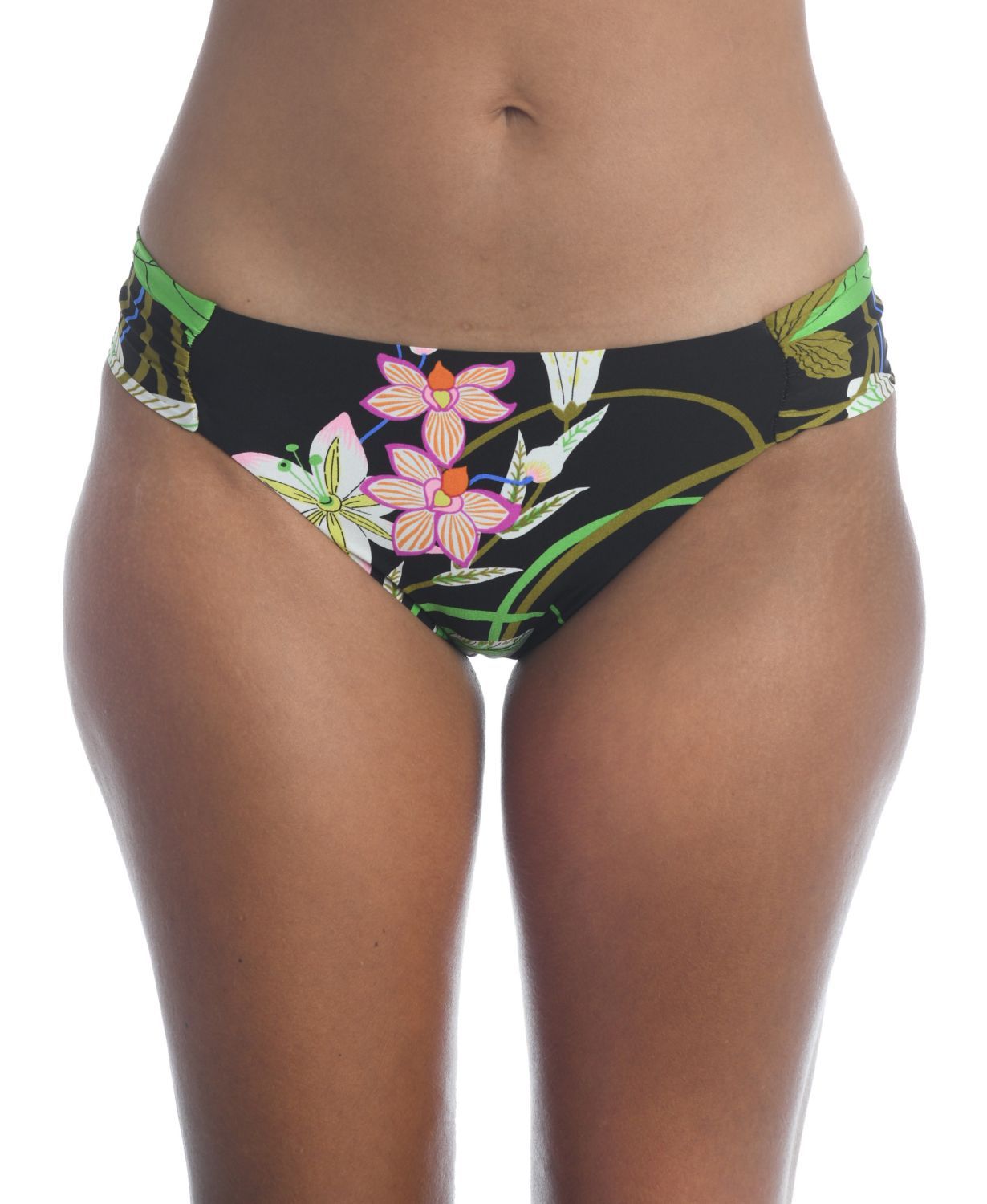 Trina Turk Women's Swim Moonlit Lotus Shirred Hipster -Multi Floral Size 2
