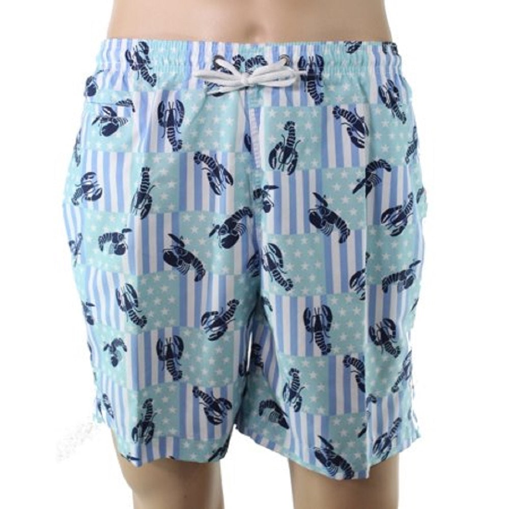 Trunks Swimwear Men's Swimwear Classic Light Lobster Print Navy Size Medium