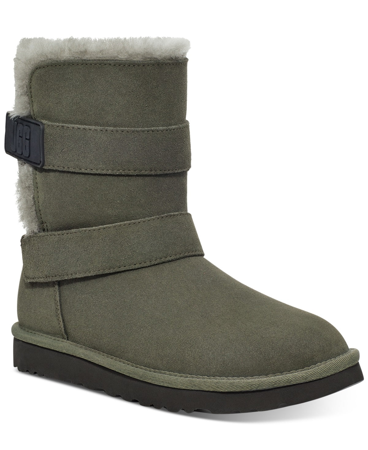 UGG Women's Bailey Graphic Logo Strap Boot Green Size 6