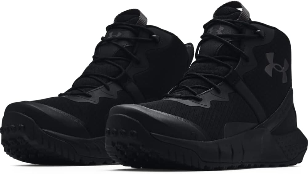 Under Armour Men's Micro G Valsetz Mid Military and Tactical Boot, Black (001)/Black, 13 M US