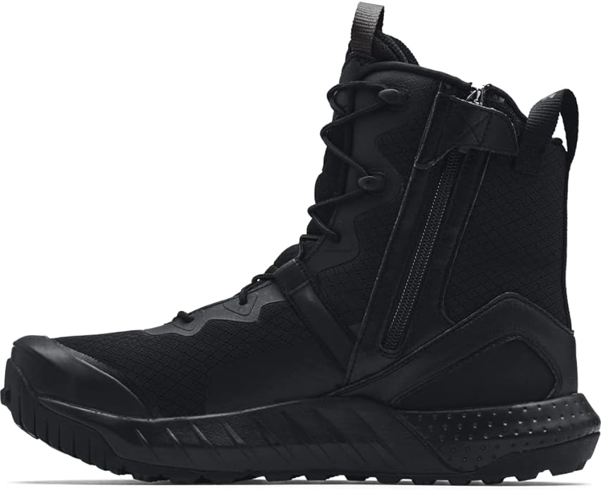 Under Armour Men's Micro G Valsetz Zip Military and Tactical Boot, Black (001)/Black, 13 M US