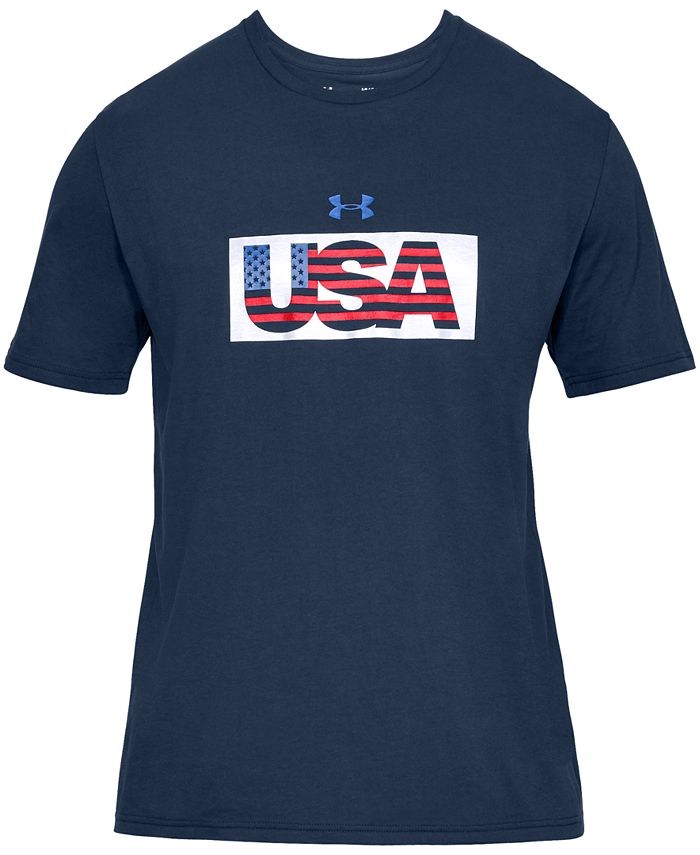 Under Armour Men's T-Shirt Loose Usa Graphic Tee Blue Size Small
