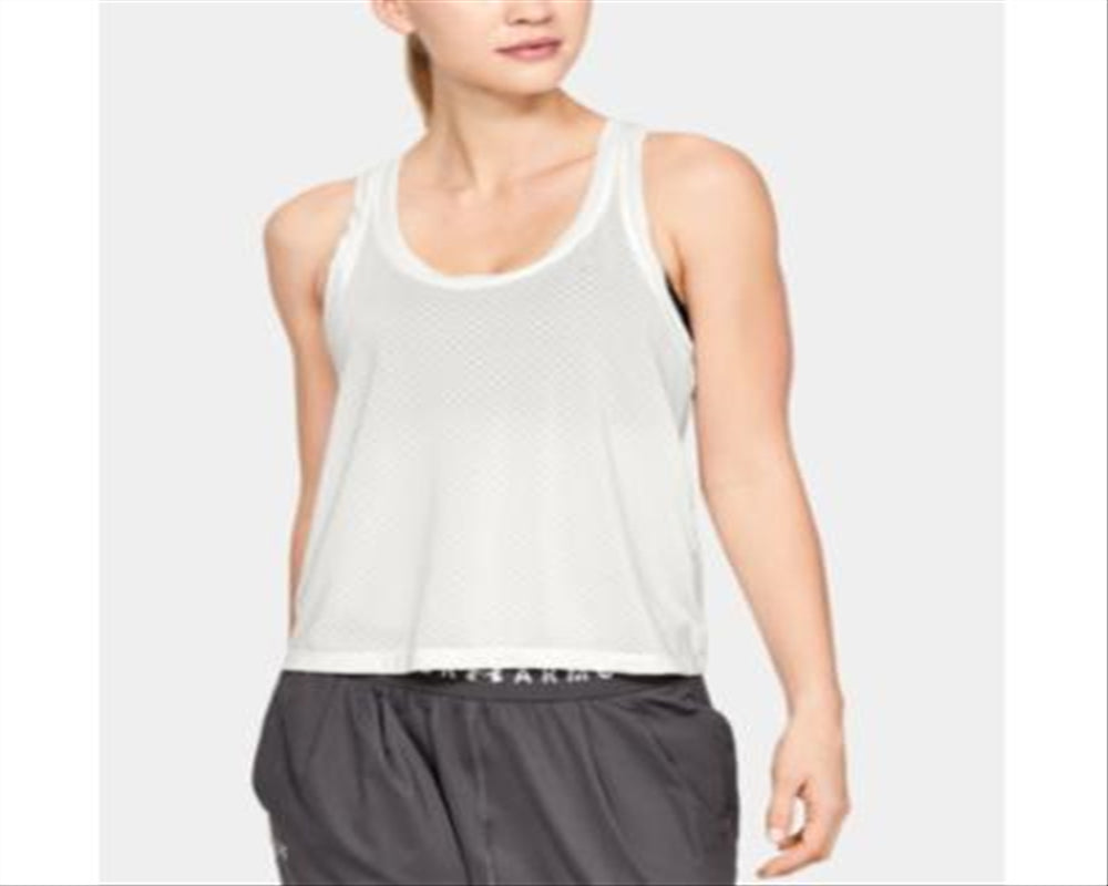 Under Armour Women's Sport Mesh Racerback Training Tank Top White Size XL