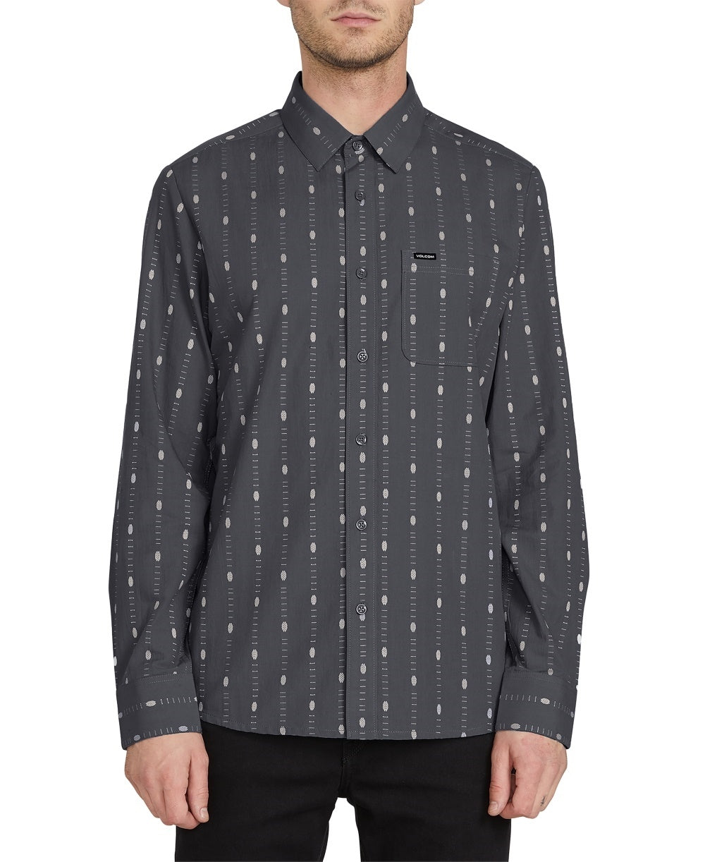 Volcom Men's Bonga Print Shirt Black Size Small