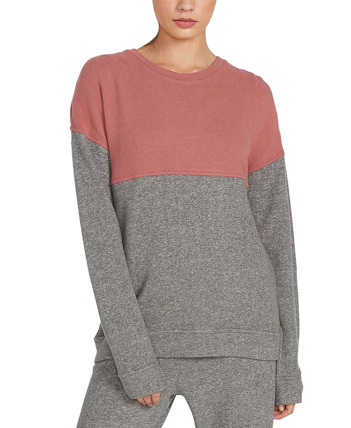 Volcom Women's Colorblocked Fleece Sweatshirt Gray Size XS