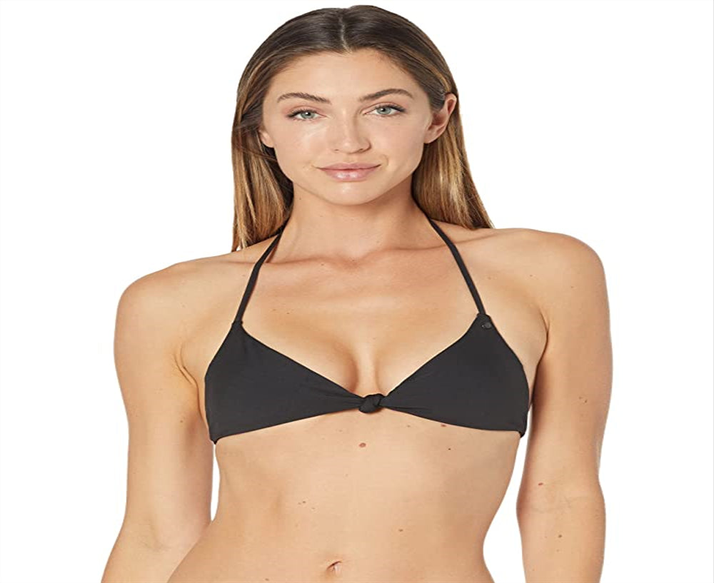 Volcom Women's Simply Seamless Tri Bikini Top Black Size Medium