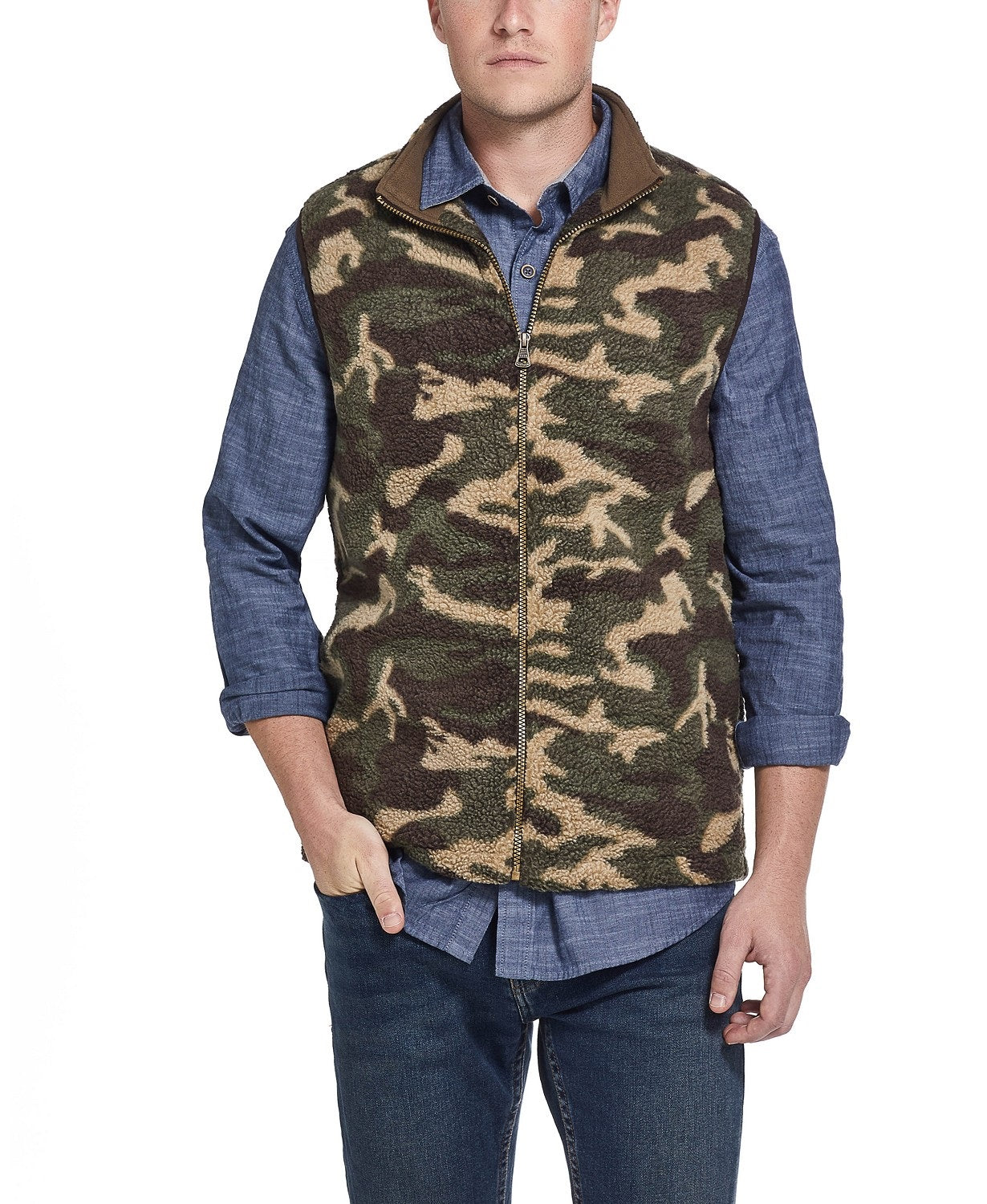 Weatherproof Vintage Men's Camo Vest Olive Size Large