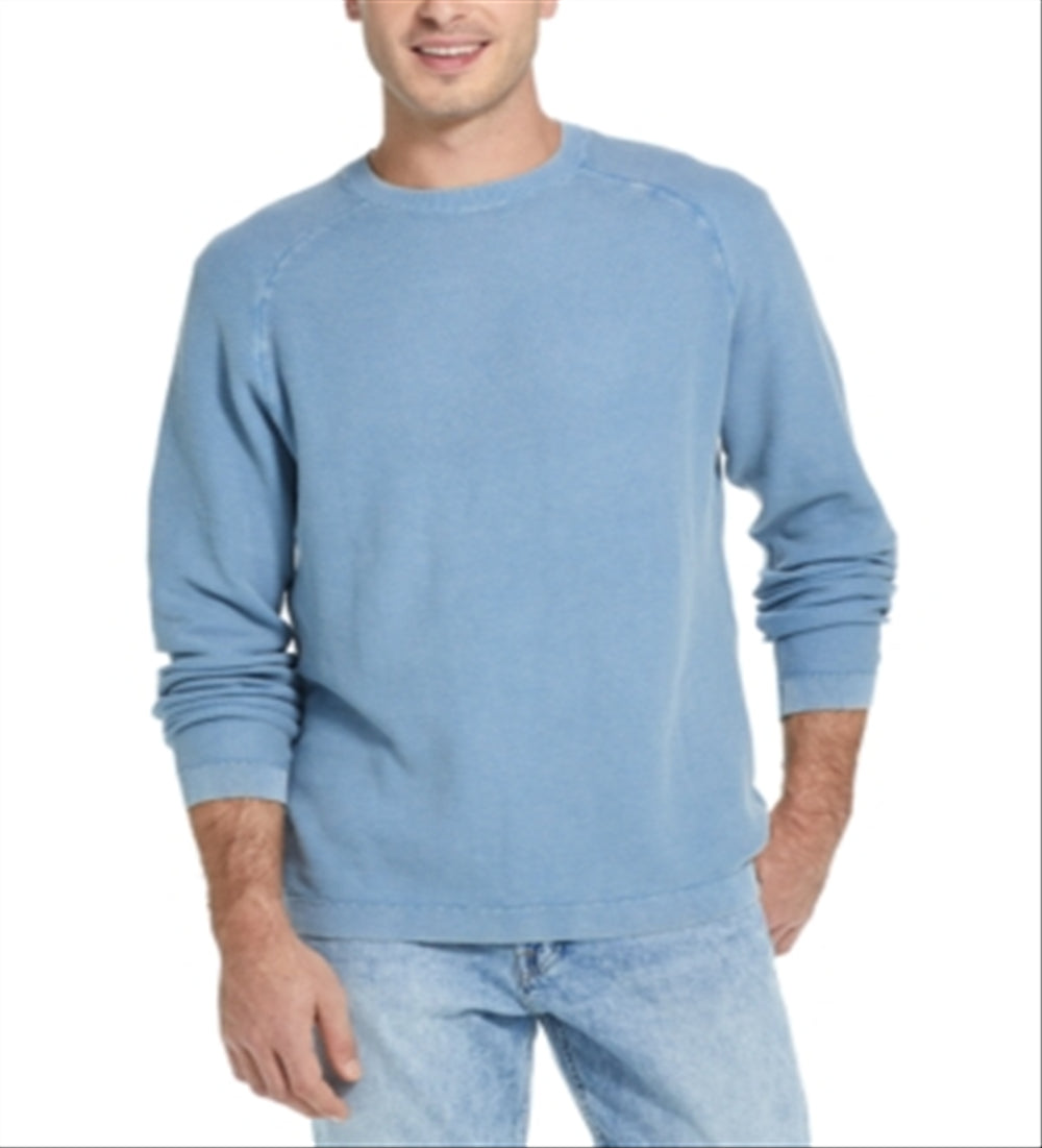 Weatherproof Vintage Men's Cotton Textured Crewneck Sweater Blue Size Small