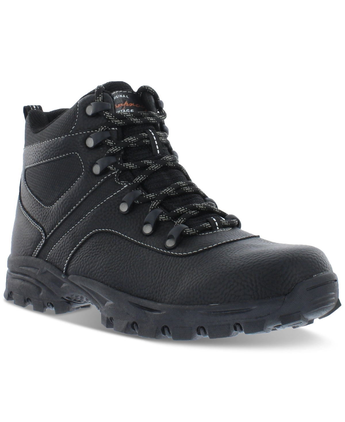 Weatherproof Vintage Men's Hiker Faux Leather Boots Shoes Black Size 8M