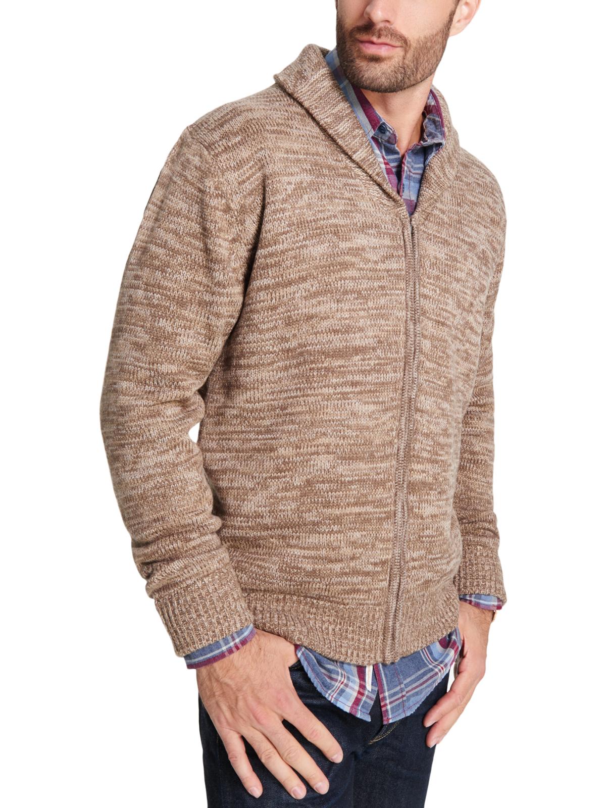 Weatherproof Vintage Men's Marled Cardigan Sweater Brown Size XL