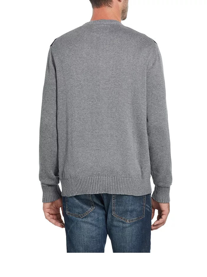 Weatherproof Vintage Men's Plaid Sweater Dark Gray