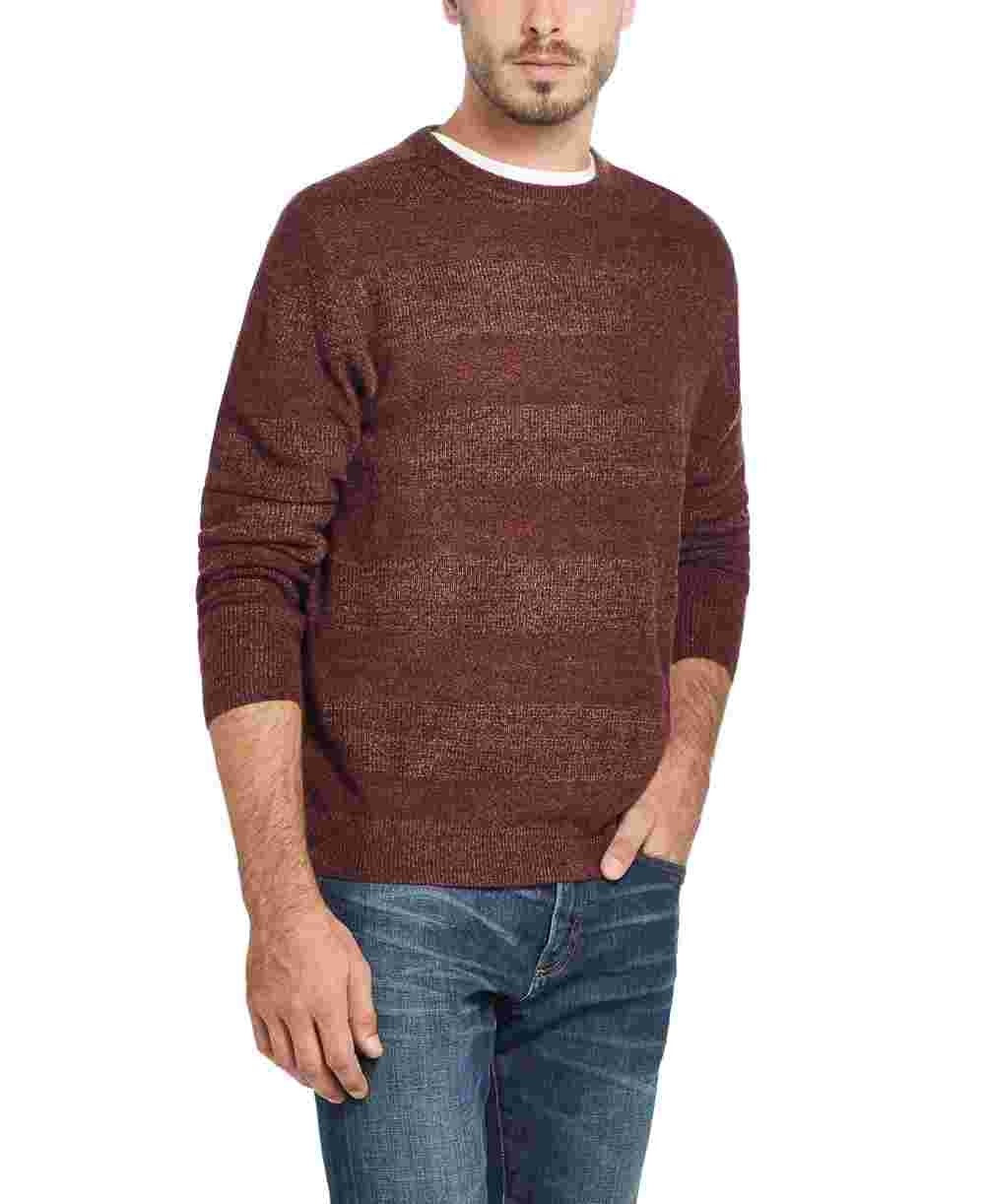 Weatherproof Vintage Men's Soft Touch Striped Sweater Wine Size Smalll