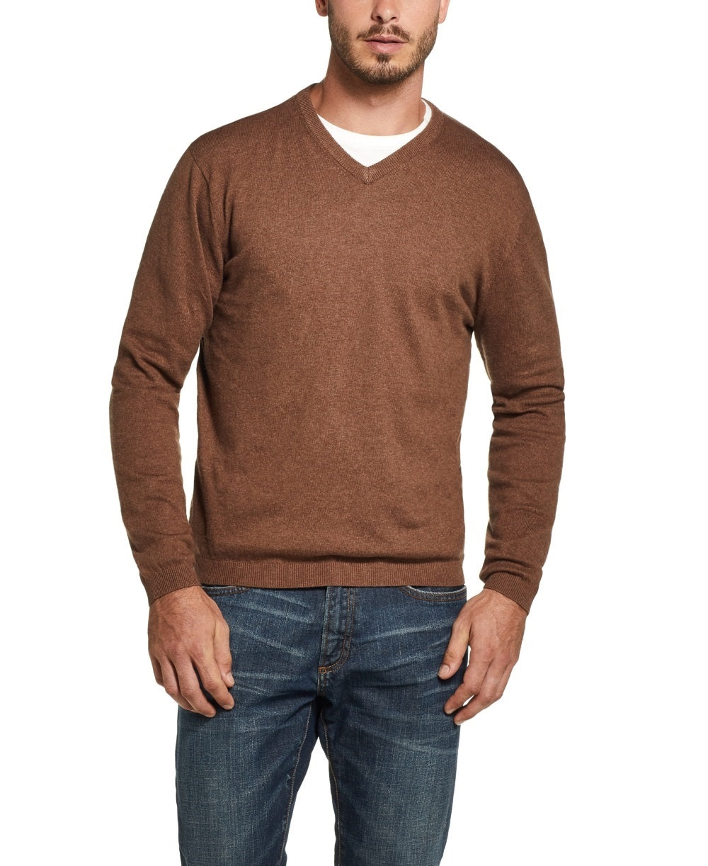 Weatherproof Vintage Men's V Neck Pullover Solid Beige Size Small