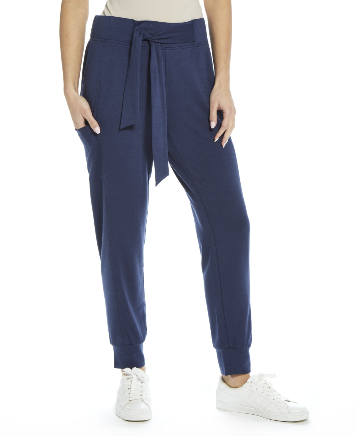 Weatherproof Vintage Women's Belted Terry Pants Blue Size X-Small