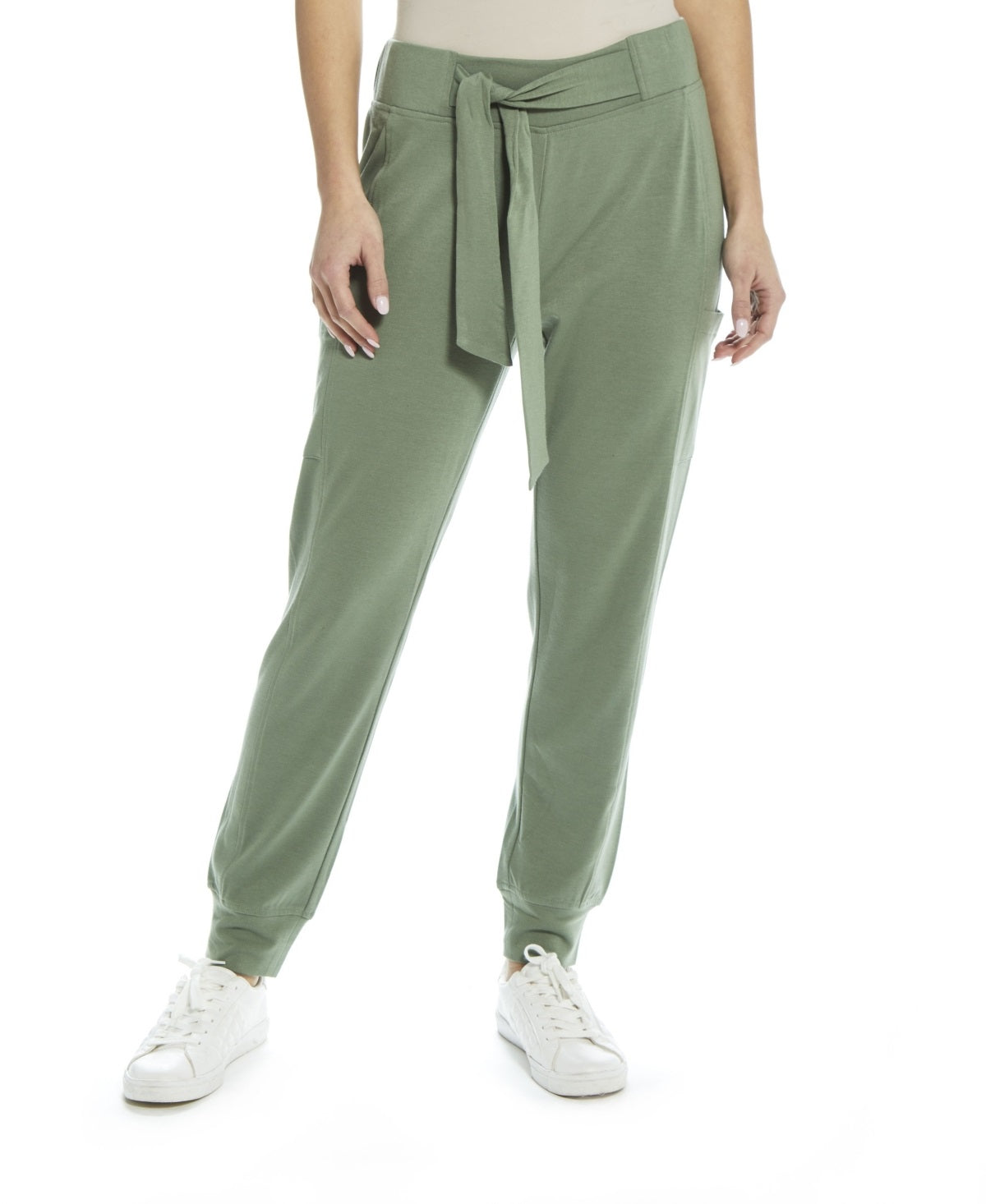 Weatherproof Vintage Women's Belted Terry Pants Green Size Medium